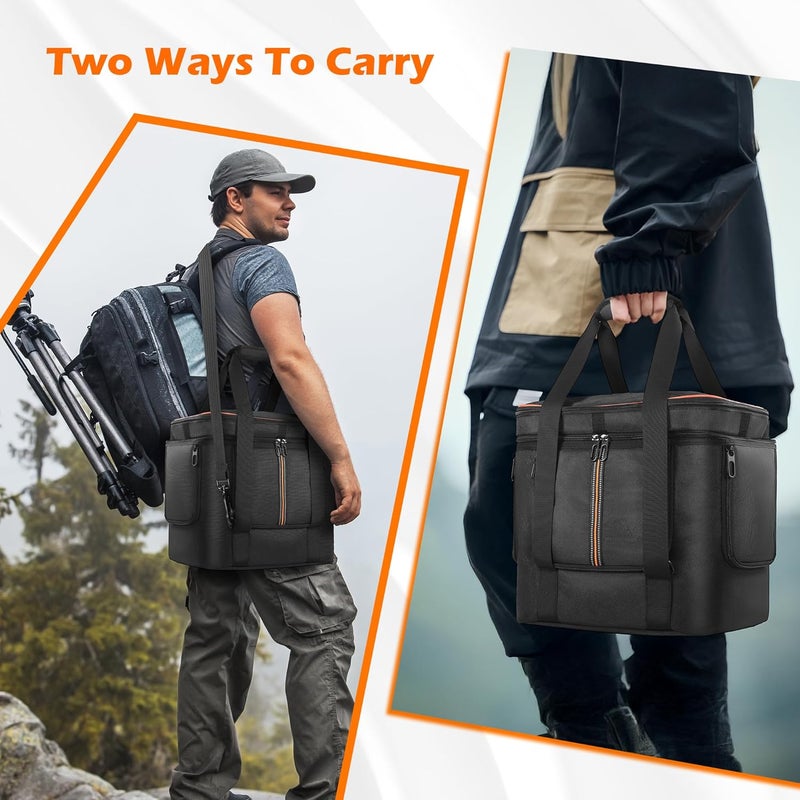 MRINCA Carrying Case Compatible with Jackery Explorer 2000 v2/700 Plus, Portable Power Station Storage Bag with Quick-Access Window & Ventilation for Camping, Hiking​ - Image 2
